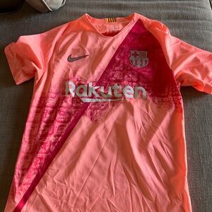 Nike FC Barcelona Pink Soccer Jersey - Rakuten Sponsor